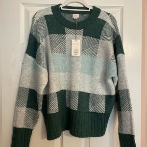 Green checkered sweater